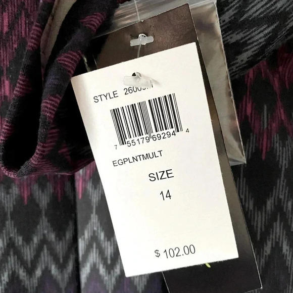 NWT DN Designs Purple Eggplant Gray Ponte Knit Jacket Dress Size 14, padded - Picture 10 of 11